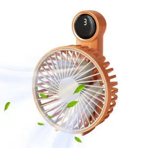 LOGO OEM Été Nouveau Mini Ventilateur Mignon Portable Rechargeable Chargement USB Petit Ventilateur de Bureau Pliable avec Indication Numérique