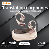 Écouteurs intelligents Padrise de haute qualité avec traduction linguistique en temps réel multilingue, écran OLED et connectivité Bluetooth
