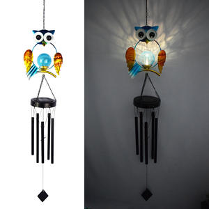 Oniya carillons éoliens solaires LED à énergie solaire hibou métal changeant de couleur carillon veilleuse pour maison jardin chambre - Product Image 2