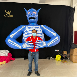 Figura Inflable Gigante de Calavera Azul para Halloween, Fiestas Temáticas de Terror, Eventos en Bares y Parques de Diversiones con Temática de Terror - Product Image 5
