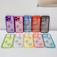 Coques de téléphone 3-en-1 de protection intégrale 3D Bling Glitter Bow Diomond Lens Glriy pour iPhone 18 Pro Max 13 14 15 16 Plus 17 Air