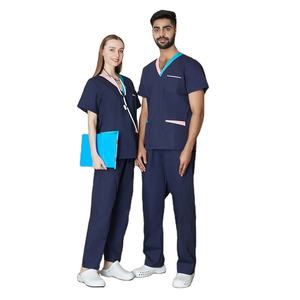Uniforme médico Scrubs Conjunto de mujer y hombre Hospital Médico Scrubs Top y pantalones Conjuntos de mujer Scrub Bolsillos - Product Image 1