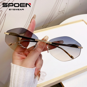 Gafas de Sol SPOEN Sin Montura, Estilo Ojo de Gato, Lentes Degradadas, Estilo Retro, Protección UV375 para Mujer - Product Image 1
