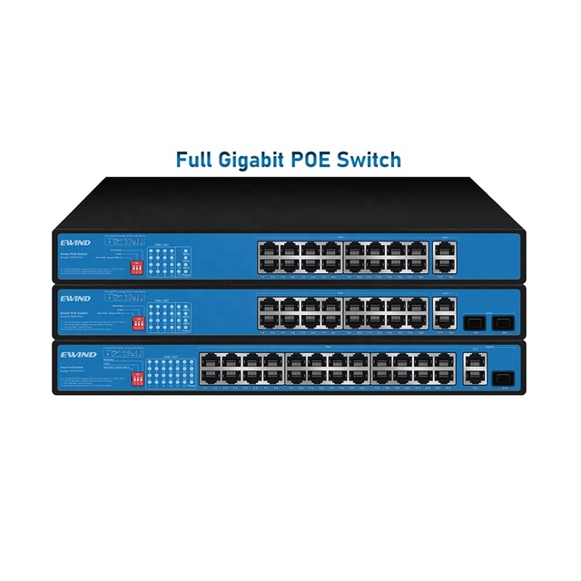 Hot Selling 16 Port PoE Switch Unmanaged 16*1000M POE+2*GF RJ45 Poe Ethernet Switch for IP CCTV Security System