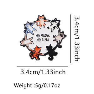 Al por mayor Broches, insignias, pines de solapa de esmalte suave con diseños de gatos, patas de gato, Toe Beans y <span class=keywords><strong>No</strong></span> Meow <span class=keywords><strong>No</strong></span> Life, accesorios para ropa, mochilas y joyería - Product Image 4