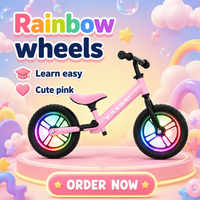 Vélo d'équilibre pour enfants de 12 pouces, guidon ergonomique, siège confortable, vélo de divertissement intérieur et extérieur