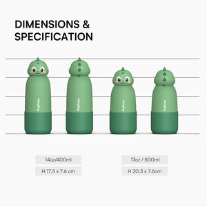 Bouteille d'eau chaude pour enfants Hong Ling 14oz 2026, avec couvercle en forme d'<span class=keywords><strong>animal</strong></span> mignon, à boire directement, écologique, dessin animé, 12-18 - Product Image 5