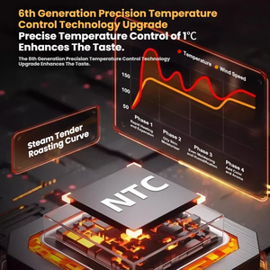 Friteuse à air sans huile grande capacité 8L 10L 12L, four électrique intelligent multifonction numérique en acier inoxydable et verre, <span class=keywords><strong>prix</strong></span> usine - Product Image 3