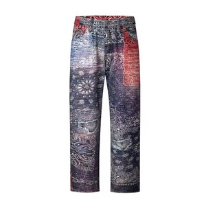 Jeans de mezclilla rectos y holgados para hombre, de cintura media, con lavado oscuro y revestimiento plateado, estilo Y2K Hip Hop Streetwear, tallas grandes, pantalones casuales para dropshipping - Product Image 3