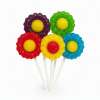 Sucette dure halal à motif tournesol mignon, design pétale multicolore, pour les enfants, collation sucrée quotidienne en bouteille