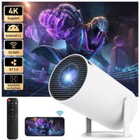 Projecteur HY300 Android 11 Double Wi-Fi 4K avec Résolution 1280*720P 200 ANSI et Lampe LED Flexible à 180°