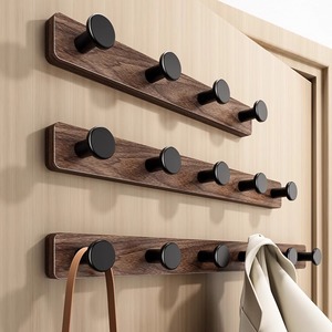 ตะขอแขวนผนังไม้วอลนัทแบบติดผนัง ที่แขวนเสื้อโค้ทแบบมินิมอลสำหรับทางเข้าบ้าน - Product Image 1