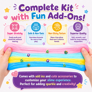 Kit de slime moelleux bicolore pour enfants - 12 styles bicolores avec de jolis charms, extensible, non toxique et ensemble de jeu DIY amusant - Product Image 6