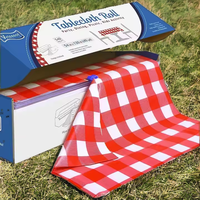 Rouleau de nappe jetable en PEVA brodé, imperméable et anti-taches, idéal pour la maison, les mariages, les fêtes et les pique-niques en extérieur
