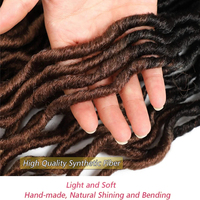 Extensions de cheveux synthétiques tressées au crochet, 14 pouces, Goddess Faux Locs, Gypsy Locs doux, tresses ondulées au crochet, dreadlocks