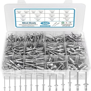 Baiguluo Aluminum Rivets Assortment Kit 385pcs Inch Size Blind Rivets Round Head General Industry Use - Product Image 5