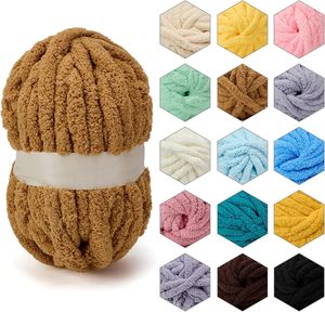 Hot Wholesale Fluffy Soft 100% Polyester Bulky Thick Jumbo <b>Chunky</b> Chenille Yarn for Knitting Blankets Yarn - Product Image 1