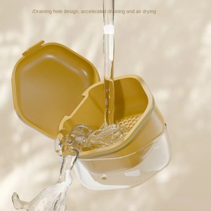 Wholesale Household Storage Orthodontic Retainer Case Sealed <b>Denture</b> Cleaning Cleaner <b>Box</b> 2 Layer Portable False Teeth Container - Product Image 4