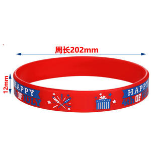 Pulseras de Silicona Geométricas con la Bandera de EE. UU. para el Día de la Independencia, Paquete de 6, Estrellas Rojas, Blancas y Azules, Joyería Decorativa Resistente para el 4 de Julio - Product Image 2