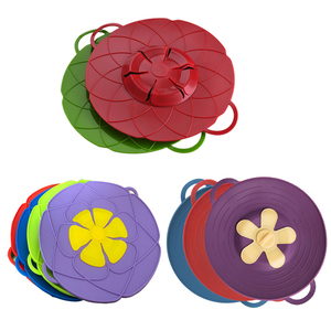3 Diseños de Utensilios de Cocina, Tapas de Silicona con Forma de Flor, Libres de BPA, Antiderrames, Tapas para Ollas - Product Image 5