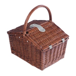 Venta directa de fábrica, cesta de <span class=keywords><strong>picnic</strong></span> de mimbre, juego de cesta de almuerzo de sauce con hebilla de cuero genuino, forro Oxford para <span class=keywords><strong>4</strong></span> <span class=keywords><strong>personas</strong></span> - Product Image 5