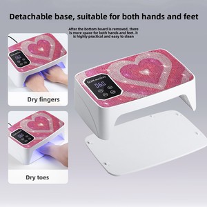 Lampe à ongles UV LED sans fil haute puissance avec strass scintillants en forme de cœur pour le séchage du gel d'extension, de la colle colorée et de l'adhésif pour strass - Product Image 5