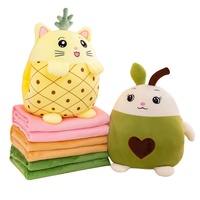 Couette fruits en peluche super douce 2 en 1 avec logo personnalisable pour enfants sieste canapé coussin climatisation couverture PP coton pour anniversaire