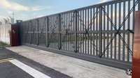 Portail coulissant cantilever avec revêtement en poudre |   Porte de sécurité en métal durable pour garage de stationnement et zone industrielle
