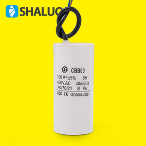 Condensateur de démarrage Yunteng CBB60 100µF 450V AC 50/60Hz avec câble gainé pour moteur - Product Image 1