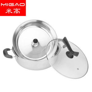 Olla vaporera de acero inoxidable Migao de 4.1L-6L con tapa de vidrio para cocinar mariscos y hot pot - Product Image 1