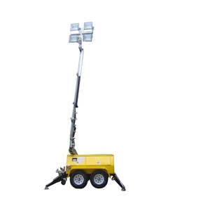 Tháp Ánh Sáng Di Động Kéo Dài 9M Mast 4X1000W Với Máy Phát Điện Diesel 7.5kw