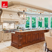 Meubles anciens sculptés à la main, style traditionnel complet Alland, design luxueux, vintage, classique français, armoire de cuisine victorienne