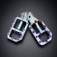 Repose-pieds larges en aluminium CNC, finition bleu brûlé, pour Surron Light Bee Ultra Bee Talaria MX3 MX4