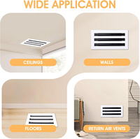 Diffuseur d'air linéaire encastrable pour plafond, grille de ventilation en aluminium pour CVC, réglable, silencieux, à faible bruit, pour mur et sol