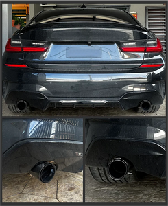 Tubos de escape de coche SYPES para <span class=keywords><strong>BMW</strong></span> E36 <span class=keywords><strong>E46</strong></span> 316i 318i 320i 325i 330i <span class=keywords><strong>330d</strong></span> Actualización de fibra de carbono M rendimiento punta de silenciador de punta de escape - Product Image 3