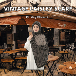 Écharpe longue en coton respirant de style vintage avec imprimé floral, hijab musulman pour femmes adultes, toutes saisons - Product Image 2