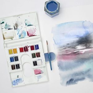 Bview Art Winsor & Newton Cotman Ensemble de peinture aquarelle Field Set 14 demi-pots avec pinceau et palette de mélange - Product Image 5
