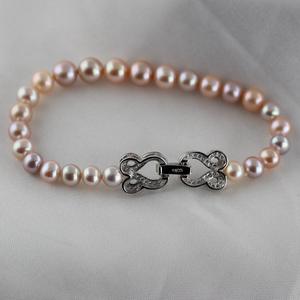 Ensemble collier et bracelet avec chaîne tour à dégradé de couleurs, perles d'eau douce et perles fantaisie assorties - Product Image 2