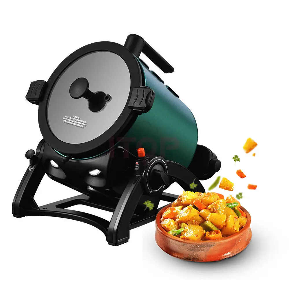 Máquina de cozinhar elétrica do gás da cozinha do gás da chaleira rotatória do alimento da cozinha misturador inteligente wok