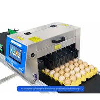 Impresora de inyección de tinta para huevos de seis cabezales, totalmente automática, de alta velocidad, portátil, para codificación de fecha, número de serie y código de barras en bandejas completas