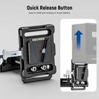 Plaque de batterie NEEWER Mini V-Mount avec pinces pour tiges LWS de 15 mm, inclinable et pliable en forme de L, avec bouton de déverrouillage rapide
