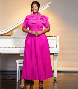 Abito Casual da donna a pieghe con motivo Patchwork asimmetrico a maniche corte - Product Image 1