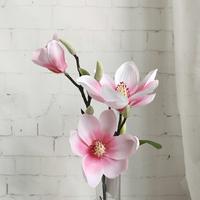 Tige de fleur de magnolia en soie, décoration de mariage, faite à la main pour la fête des mères et Pâques