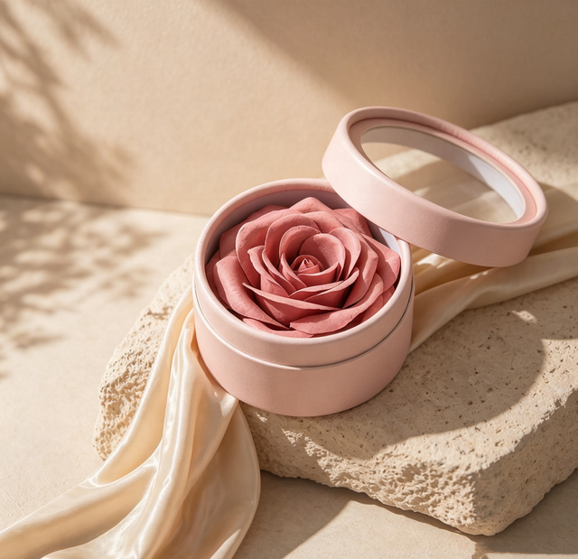 Flower Blush Highlighter Set Cream Blush with Shimmer Glow Pearlescent Finish Buildable Color Waterproof Sweatproof Easy Blend