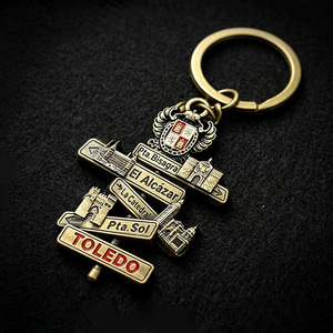 Llavero Personalizable con Mapa <span class=keywords><strong>de</strong></span> Toledo, <span class=keywords><strong>España</strong></span>, <span class=keywords><strong>de</strong></span> Aleación <span class=keywords><strong>de</strong></span> Zinc, Estilo Vintage, Regalo Promocional, Recuerdo Turístico - Product Image 2