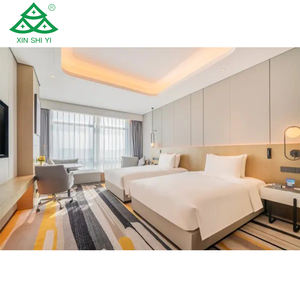 Foshan 5 étoiles exclusif personnalisé meubles de chambre d'hôtel de luxe à vendre avec chaise Table lit commode armoire - Product Image 1