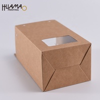 Boîtes en papier kraft recyclables avec fenêtre et ficelle pour l'emballage de biscuits, noix et thé, vente en gros par HUAMAO Printing