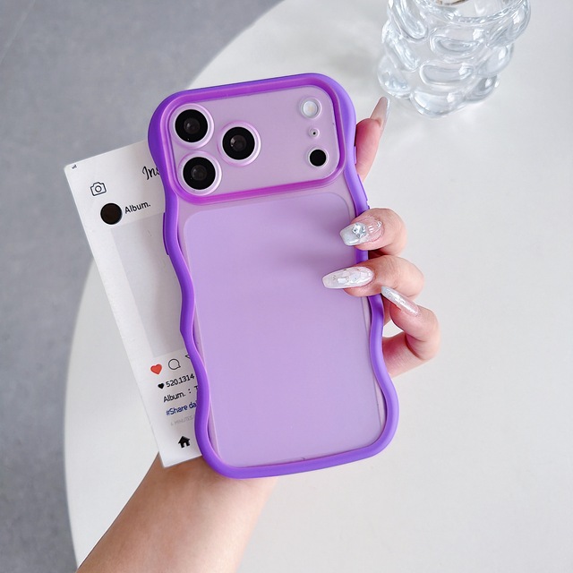 Wholesale Candy Color Creative Wave Shockproof Mobile Cell Phone Case for iPhone 11 12 13 14 15 16 17 18 Pro Max