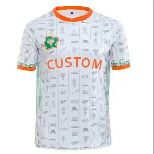 Kaus sepak bola kustom Jersey klub kualitas sepak bola Thailand/versi pemain kostum d'Ivoire Jersey rumah SoccerJersey untuk dijual