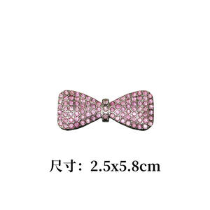 新品フルダイヤモンドメタルピンクスライバーボウデコレーションチャームジャンク携帯電話ケースカーアクセサリー靴バックルDIY工芸品 - Product Image 5